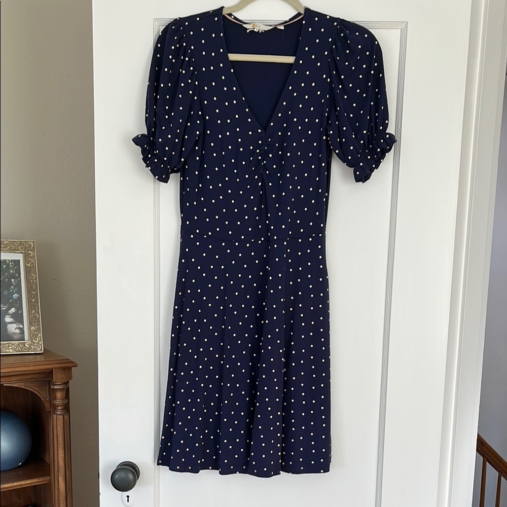 Navy Polka Dot Dress by Boden